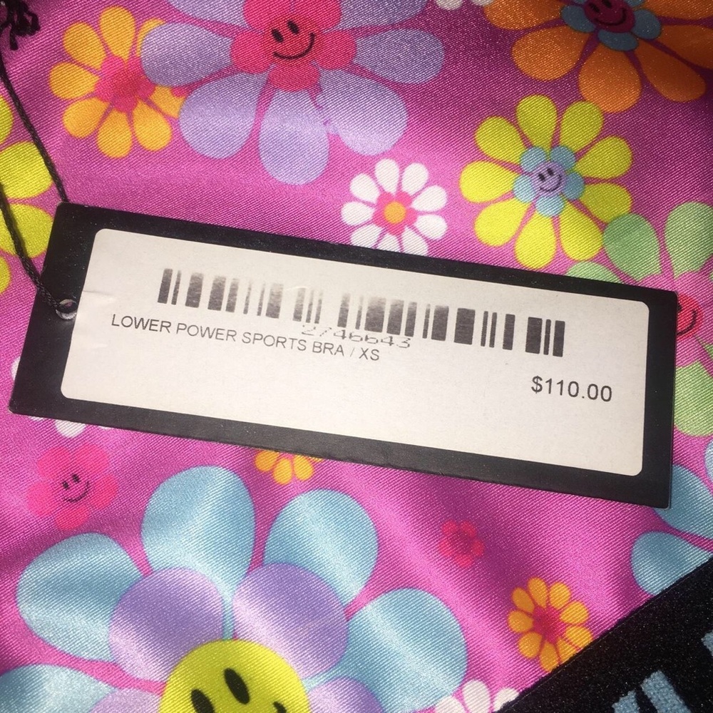 free gift * NWT XS but fits like xxs-xs flower power sports bra - Picture 3 of 9
